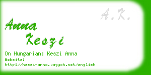 anna keszi business card